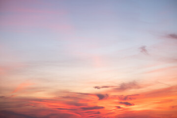 Beautiful , luxury soft gradient orange gold clouds and sunlight on the blue sky perfect for the background, take in everning,Twilight, Large size, high definition landscape photo
