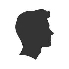 
simple man face side view silhouette vector illustration perfect for avatar isolated on white background