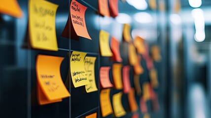 Sticky Notes on a Glass Wall