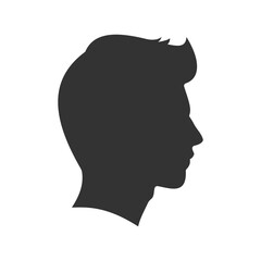 
simple man face side view silhouette vector illustration perfect for avatar isolated on white background