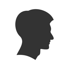 
simple man face side view silhouette vector illustration perfect for avatar isolated on white background