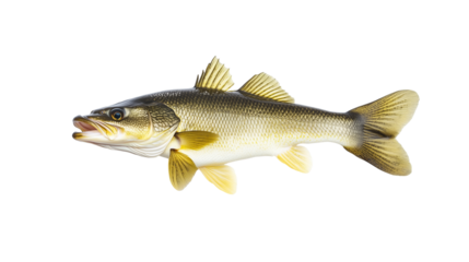 Walleye fresh water fish  png isolated on transparent background