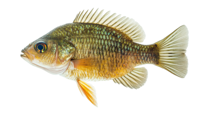 Bluegill fresh water fish png isolated on transparent background