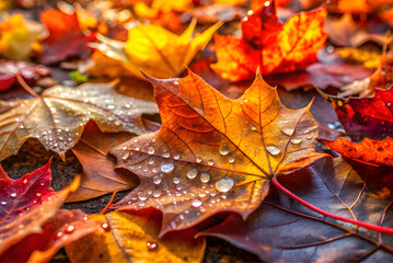 autumn leaves on the ground