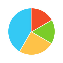 Fototapeta premium simple colorful pie chart vector illustration perfect for business needed isolated on a white background