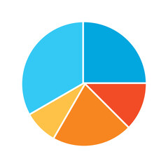 Fototapeta premium simple colorful pie chart vector illustration perfect for business needed isolated on a white background