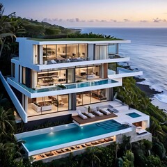 Fototapeta premium Knockdown Beach House with Ocean View