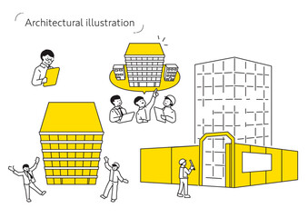 Construction illustration set - Hearing-centered