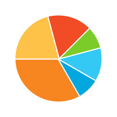 Fototapeta premium simple colorful pie chart vector illustration perfect for business needed isolated on a white background