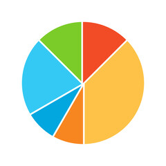 simple colorful pie chart vector illustration perfect for business needed isolated on a white background