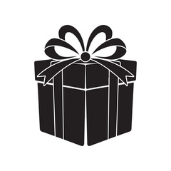 vector of black silhouette of giftbox