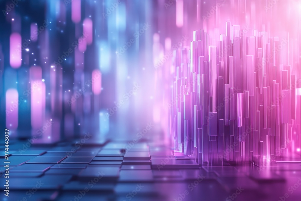 Aufkleber dynamic transformation abstract visual of innovation and company growth with vibrant colors and shap