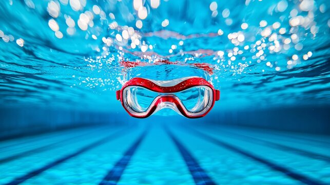 Swimmer diving into the Olympic pool mid-competition water rippling ultra HD clean focus professional photography
