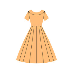 Simple women's dress cartoon vector illustration isolated on a white background