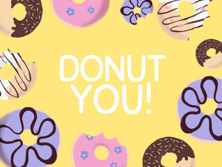 Cute background with donut sweet picnic illustrations for banners