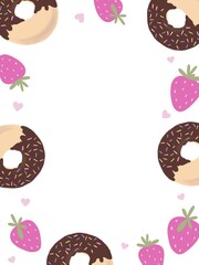 Cute background with donut sweet picnic illustrations for banners