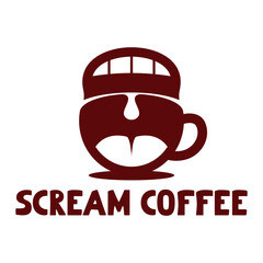 scream coffee flat minimalist logo design