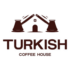 turkish coffee house flat minimalist logo design