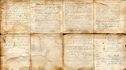 Old Crumpled Manuscript Paper Background