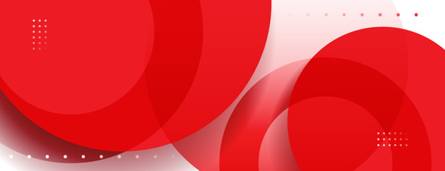 abstract red geometric banner background with circles. great for business corporate design