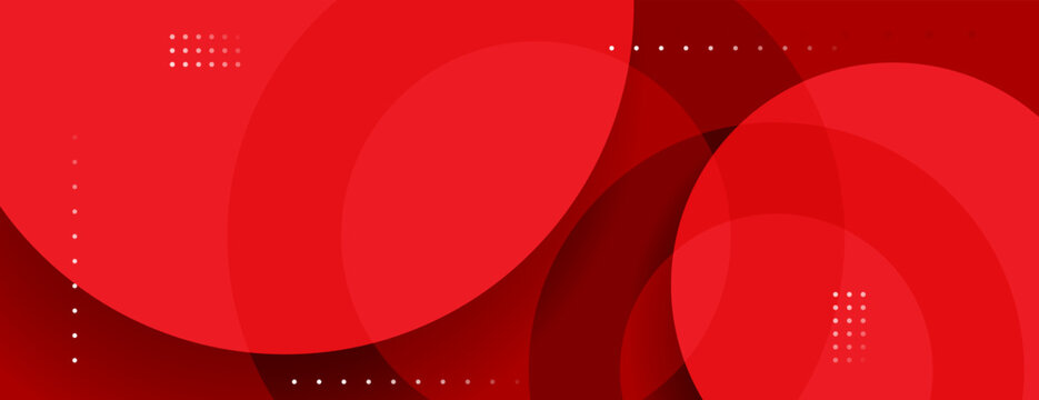 red geometric banner background with overlapping circles