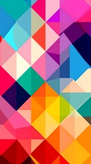 Colorful Geometric Abstract Background with Triangles and Hexagons.