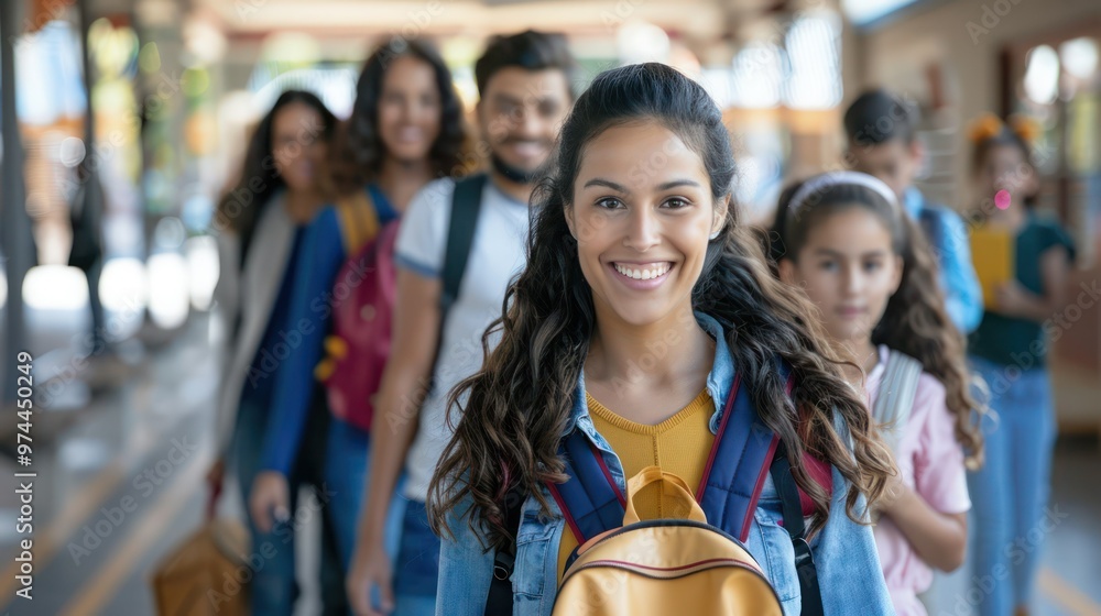 Poster efficiently manage school enrollment queues with timesaving techniques for busy parents. concept sch
