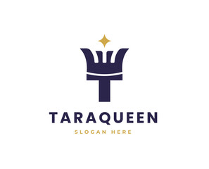 Obraz premium Elegant Letter T Logo with Crown Icon for Royalty, Luxury, and Branding Design Vector Illustration
