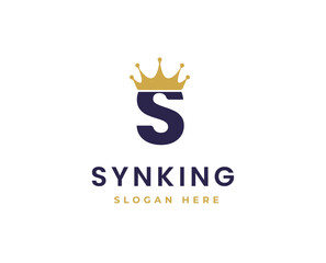 Elegant Letter S Logo with Crown Icon for Royalty, Luxury, and Branding Design Vector Illustration