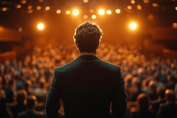 Motivational speaker backstage