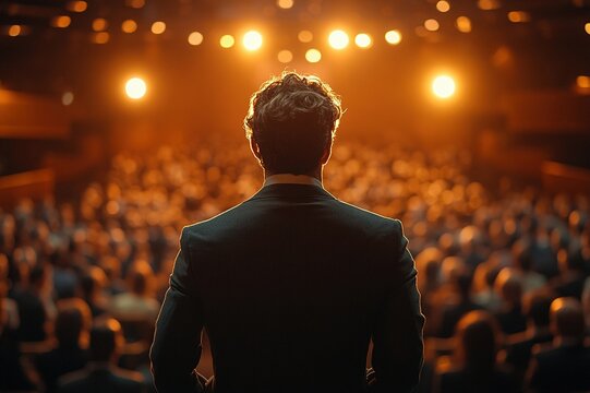 Motivational speaker backstage