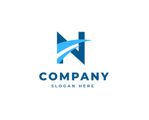 Modern Letter M Logo with Dynamic Swoosh for Branding and Corporate Identity Design Vector Illustration