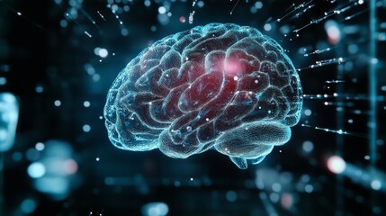 Fototapeta premium The synergy of AI brain analysis and advanced technology is paving the way for unprecedented discoveries in neuroscience. 