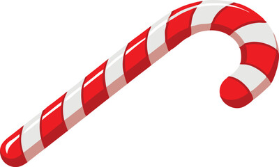 Obraz premium A candy cane with red and white stripes is shown.