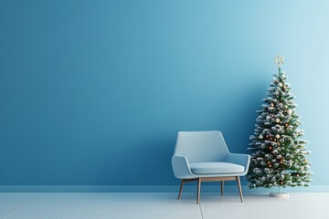 Elegant Christmas tree adorned with ornaments and surrounded by wrapped gifts in a cozy living room setting