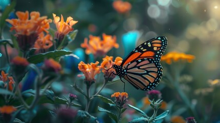 Obraz premium colourful butterfly closeup wallpaper