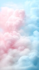 Dreamy Pink and Blue Cloudscape.