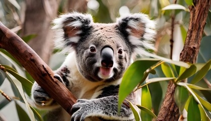 Fototapeta premium A close up of a Koala Bear in a tree