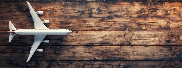 airplane travel concept top view. Selective focus