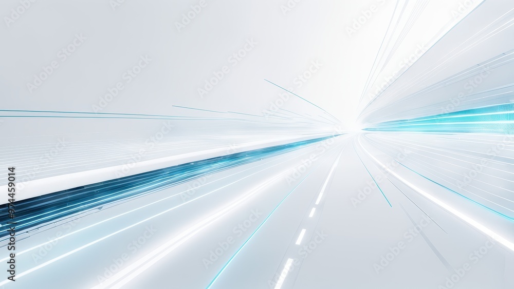 Poster a futuristic, abstract design featuring dynamic lines and light effects, suggesting speed and innova