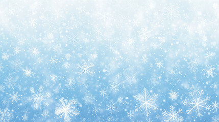 Delicate snowflakes on a gradient background from white to blue