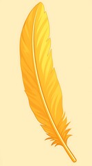 Golden Feather Illustration.