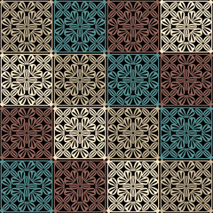 Pattern with crochet granny square wallpaper handmade decorative art design print 