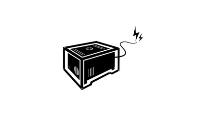 Electrical Generator,  black isolated silhouette