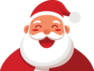 A smiling Santa Claus with a red hat and a white beard.