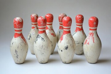 bowling pins on white background 