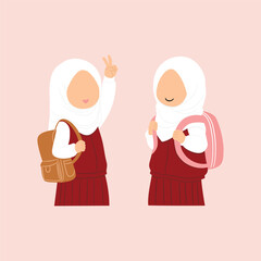 Cartoon girl in student character