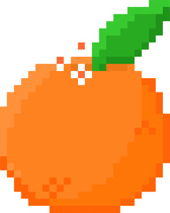 Fototapeta premium pixel art UI fruit vector retro game asset
