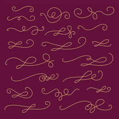 Vintage flourish decorative art set. Swirl Frames.