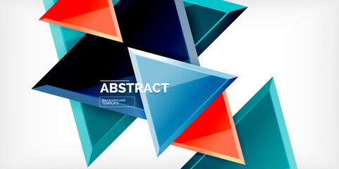 Abstract background - glossy triangles. Vector Illustration For Wallpaper, Banner, Background, Card, Book Illustration, landing page